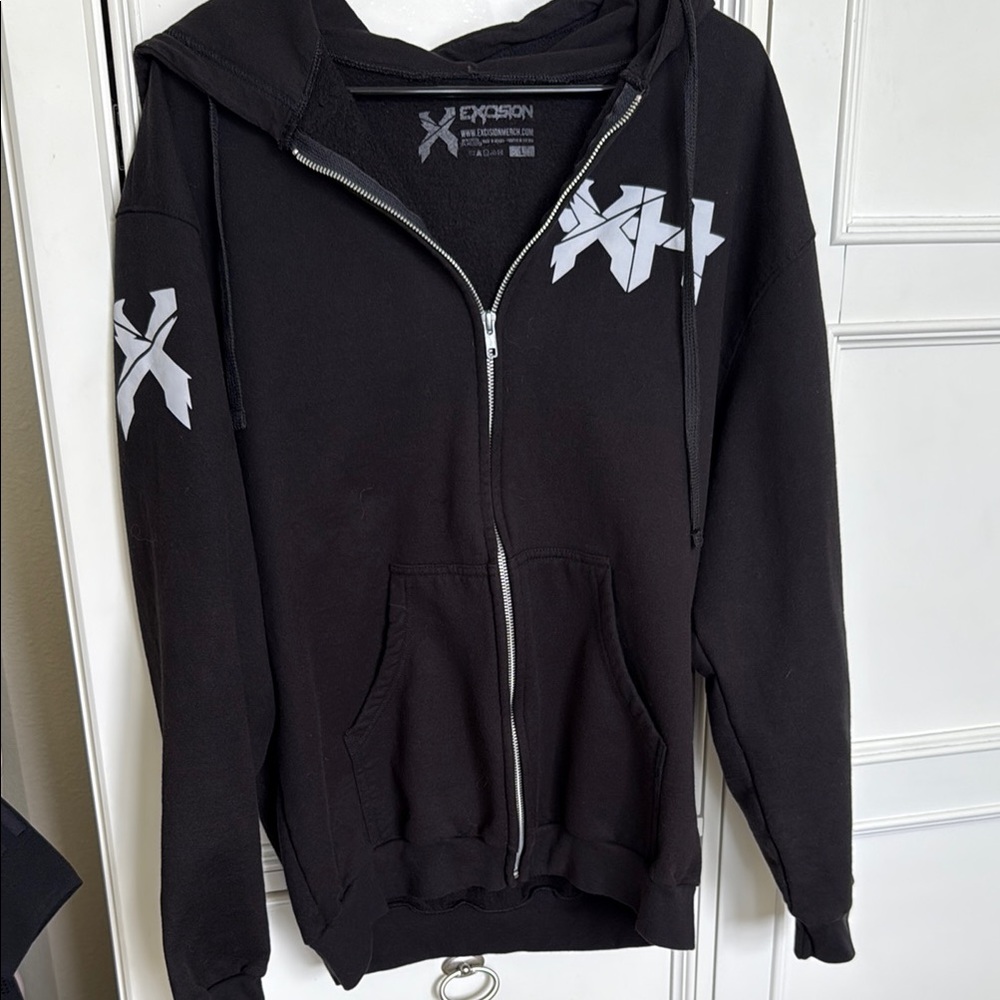 Excision Headbanger Black Zip-Up Hoodie Merch